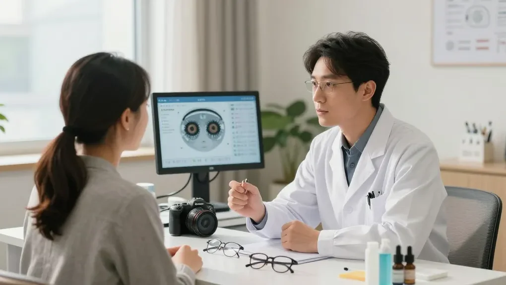 Consultation about 스마일 프로 eye surgery at SNU Eye Clinic, highlighting patient care and advanced eye treatment.