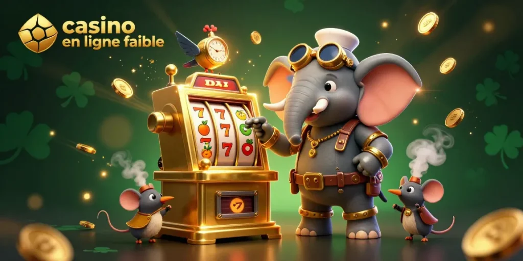 Découvrez les mécaniques du casino en ligne fiable avec un éléphant steampunk à la machine à sous.