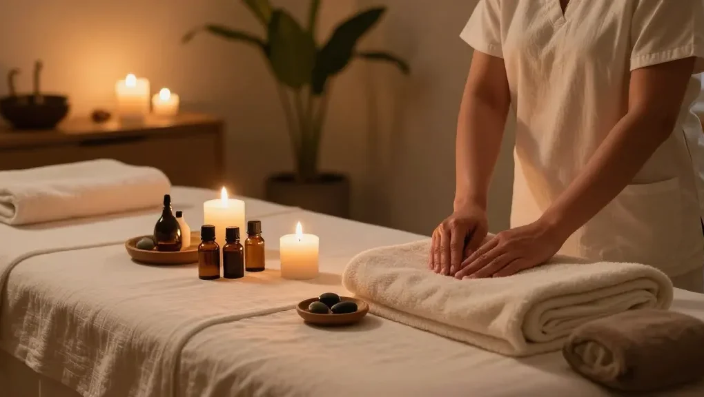 Experience 광진구출장마사지 in a calming home spa environment with soothing oils and soft lighting.